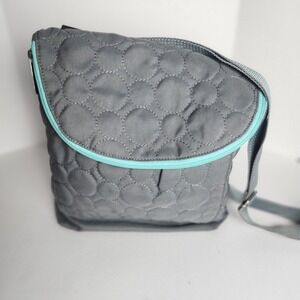 Thirty-One‎ Vary You Quilted Backpack Purse Gray Teal Trim Adjustable Straps